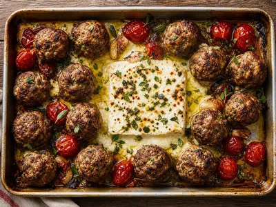 Baked Feta Meatballs (One Sheet Pan)