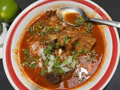 Birria Meatballs (Cheese-Stuffed, Consomme Dipping Sauce)