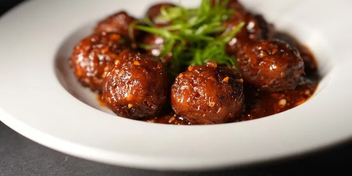 How to Make Bourbon Chicken Meatballs (Sticky Takeout Glaze)