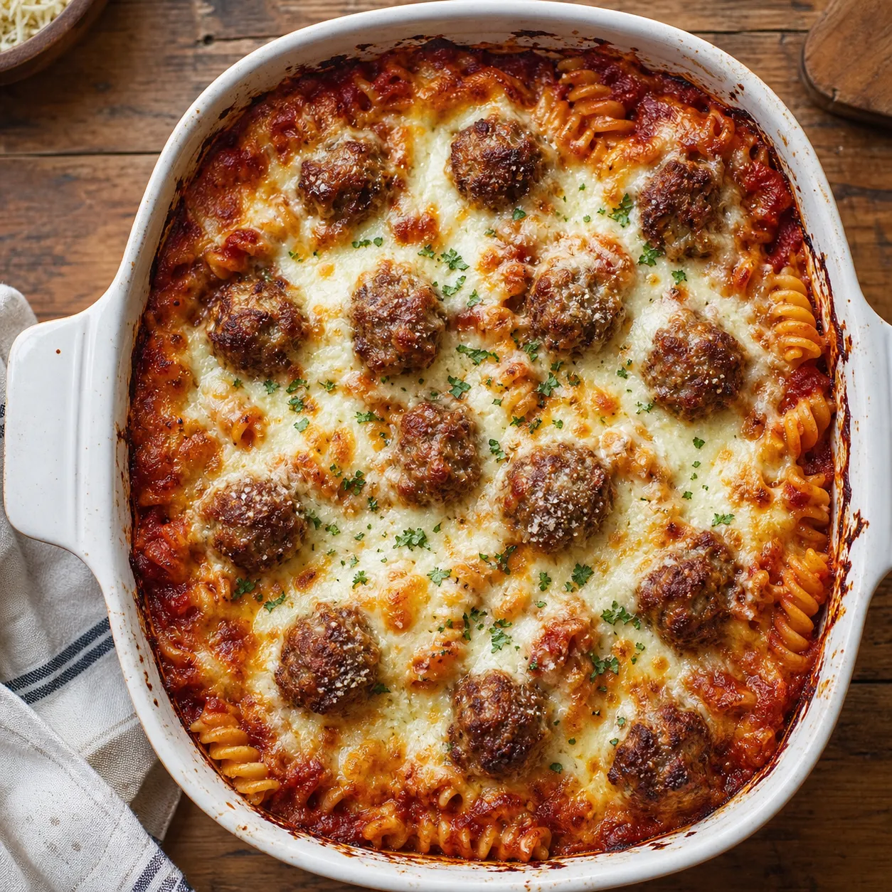 Cheesy Meatball Pasta Bake (One-Pan Family Dinner)