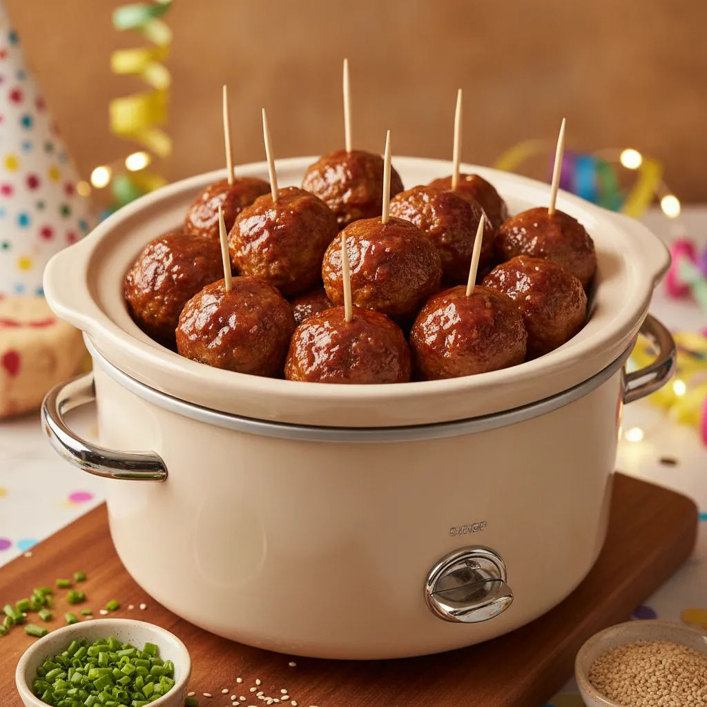 Crockpot Party Meatballs (3-Ingredient Appetizer)