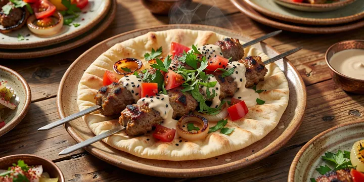 Egyptian Kofta Meshwi: Grilled Spiced Meatballs with Tahini