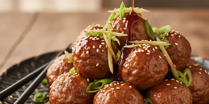 Asian Pork Meatballs with Ginger & Soy