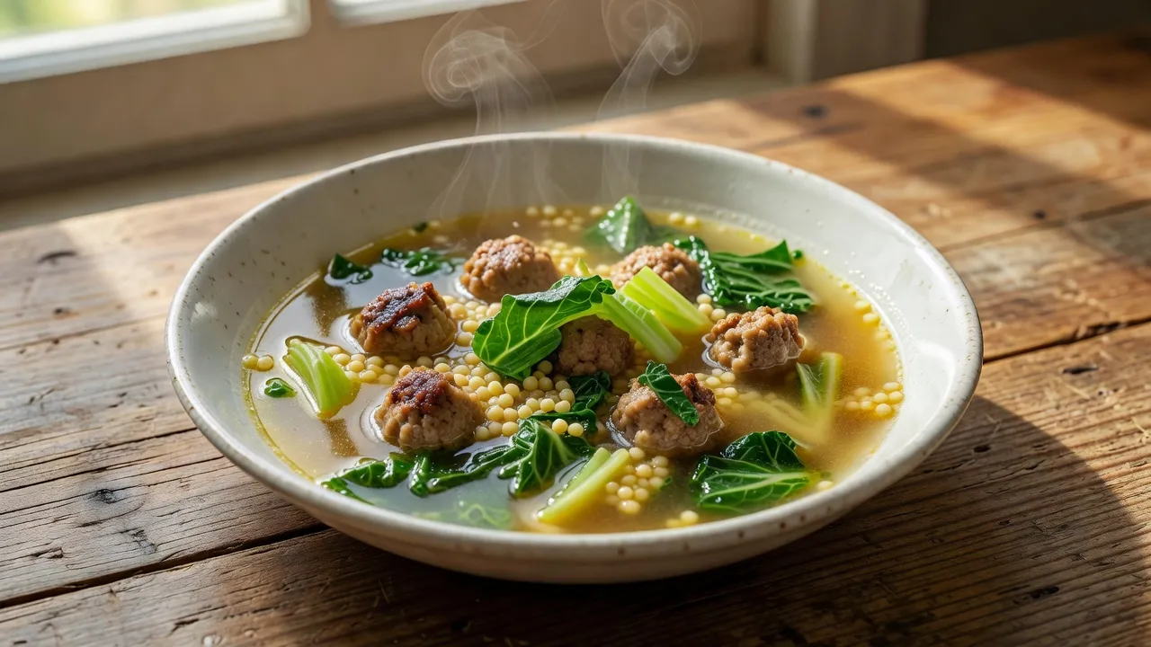 Italian Wedding Soup with Meatballs (Classic Minestra Maritata)