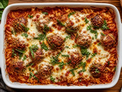 Meatball Casserole (Dump and Bake, No Boiling)