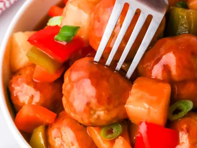 Sweet and Sour Meatballs with Pineapple