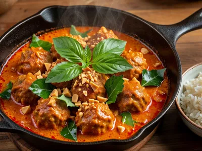 Thai Panang Curry Meatballs (Rich Peanut Curry, 35 Minutes)
